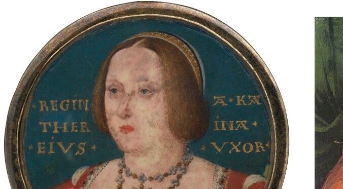 Side By Side – Miniature of Katherine of Aragon and Lais of Corinth by Hans Holbein the Younger