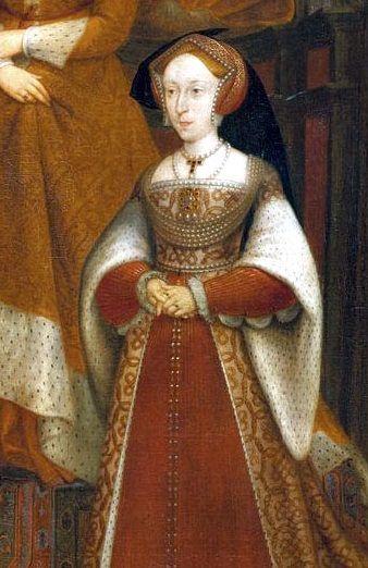 The Whitehall Mural (detail showing Jane Seymour). Remigius van Leemput after Hans Holbein the Younger. 1667. Royal Collection