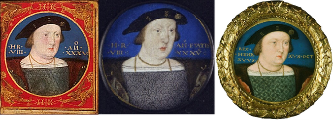 Henry VIII - Three versions of the same miniature