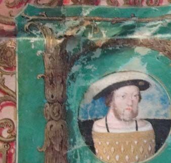 Miniature of Henry VIII from Letters Patent for Thomas Foster , probably painted by Lucas Horenbout (or Hornebolte). Photograph by AndrewRT. National Art Library in the Victoria and Albert Museum, London, bought with the assistance of the Friends of the National Libraries, National Art Library no. MSL/1999/6 (https://www.britannica.com/art/miniature-painting)