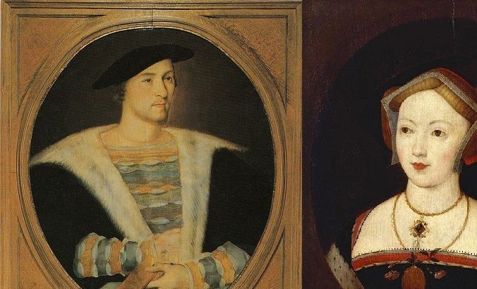William Carey and the Holyrood Palace Mary Boleyn – set in vignette style and facing inward at each other, as shrewdly observed by Ann Etheridge