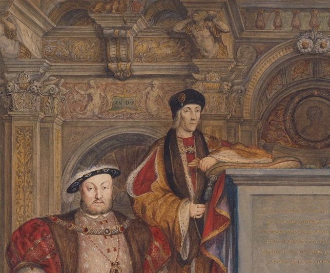 The Whitehall Mural 1737. George Vertue after Hans Holbein the Younger. 1737 after original from 1537+