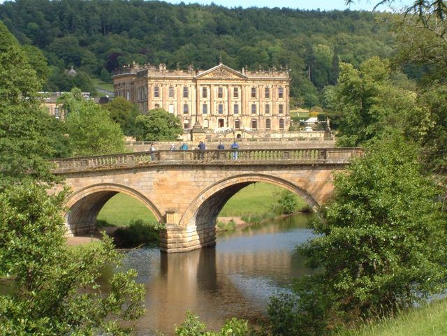 Chatsworth, as it is today, with the River Derwent, which has presumably always been there