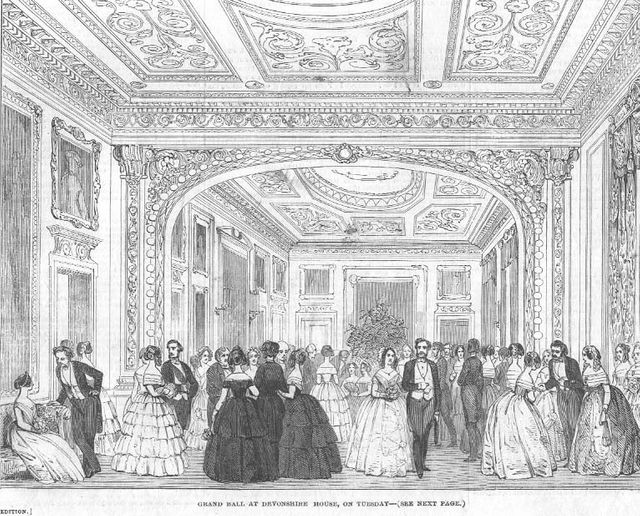 A ball at Devonshire House in 1850, from the Illustrated London News