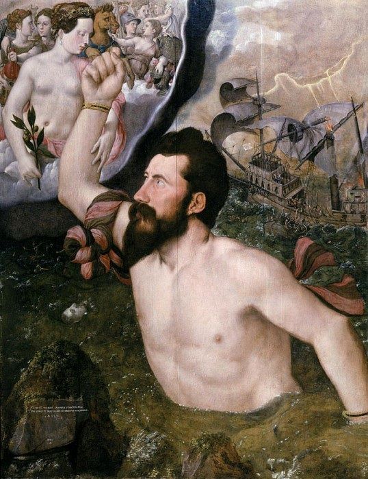 Allegorical portrait of Sir John Luttrell by Hans Eworth
