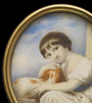 Sir Richard Sutton 2nd Baronet (1799-1855),  after a miniature by Cosway painted by his mother Sophia Frances Sutton, dated March 5th 1804