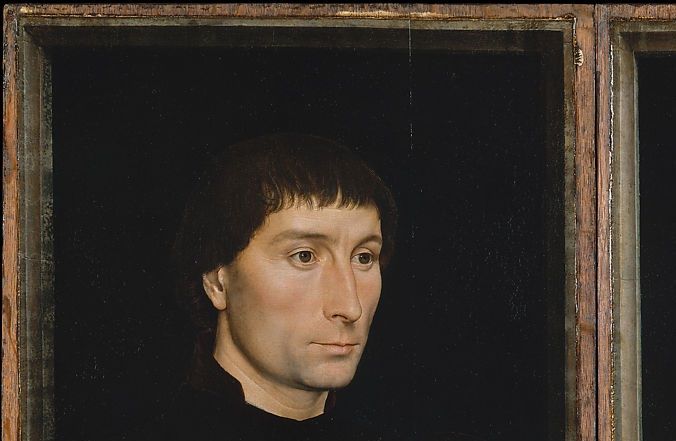 Tommaso di Folco Portinari (1428–1501); Maria Portinari (Maria Maddalena Baroncelli, born 1456), ca. 1470, by Hans Memling, Netherlandish
