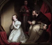 Fecknam's interview with Lady Jane Grey in the Tower by Henry Pierce Bone after James Northcote