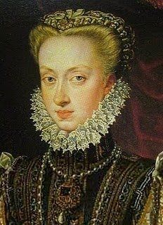 Anna of Austria by Alonso Sánchez Coello, 1571 (detail)