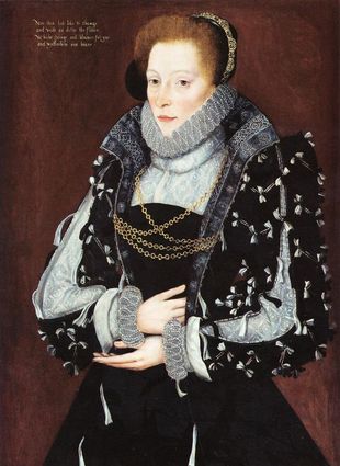 Judith Blagge, Lady Jermyn of Boxted Hall – Portrait of a Lady, thought to be Isabel Biddulph, née Gifford (c.1570-1575) by George Gower