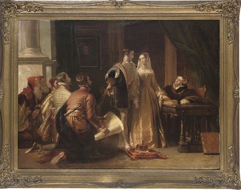 The offer of the crown to Lady Jane Grey by the Dukes of Northumberland and Suffolk, After John Singleton Copley (American, 1737–1815)
