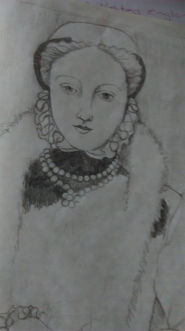 Sketch of the The Berry-Hill Portrait – © Lady Jane Grey Revisited