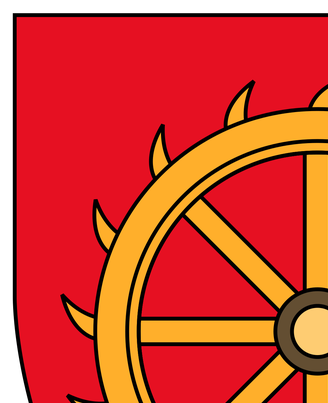 St Catharine's College (Cambridge) – Gules a Catherine wheel Or