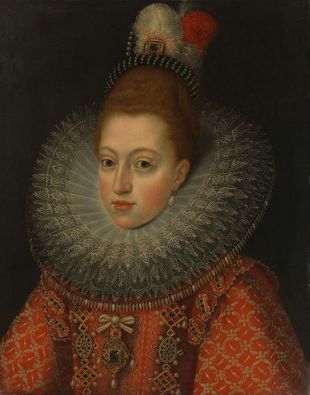 Portrait of Margaret of Austria (1584-1611), Frans Pourbus (II) (rejected attribution), anonymous, c. 1600 – Rijksmuseum