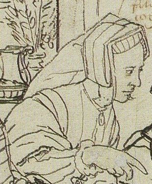 Margaret Giggs – The compositional sketch by Hans Holbein the Younger (detail)