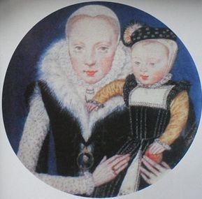 Lady Katherine Grey, Countess of Hertford, with her son Edward Seymour, Viscount Beauchamp of Hache