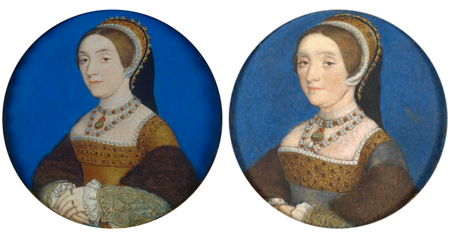 Katherine Howard – The Royal Collection Miniature and the Buccleuch Miniature, both by Hans Holbein the Younger